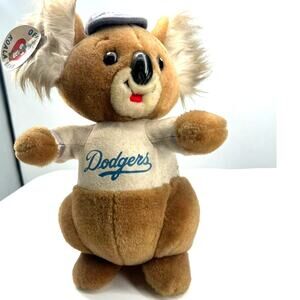 New vintage 1980's Los Angeles Dodgers Koala plush stuffed animal 11" teddy bear